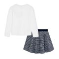 Girls Navy Plaid Skirt & L/s T Shirt Set 96051 by Mayoral from Hurleys