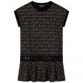 Girls Black Logo Print Dress 104523 by DKNY from Hurleys