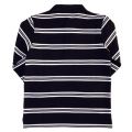 Boys Navy Striped L/s Polo Shirt
