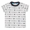 Infant White Multi Logo Print S/s T Shirt 38033 by Emporio Armani from Hurleys