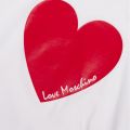 Womens Optical White Branded Heart S/s T Shirt 53132 by Love Moschino from Hurleys