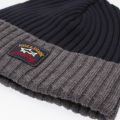Mens Navy/Grey Branded Tonal Knitted Hat 48876 by Paul And Shark from Hurleys