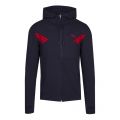 Athleisure Mens Navy Saggy 1 Stripe Hooded Zip Sweat Top 44791 by BOSS from Hurleys