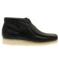 Mens Navy Leather Wallabee Boots