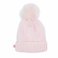 Girls Pale Pink Sequin Knitted Pom Hat 76071 by Billieblush from Hurleys