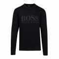 Casual Mens Dark Blue Weave Crew Sweat Top 50544 by BOSS from Hurleys