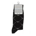 Mens Black/Dove Grey Logo Diamond 2 Pack Socks 48075 by Emporio Armani Bodywear from Hurleys