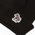 Mens Black Zebra Knitted Beanie Hat 80167 by PS Paul Smith from Hurleys