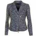 Womens Blue Lurex Boucle Blazer 58993 by Armani Jeans from Hurleys