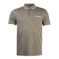 Mens Khaki Jelly Knit Collar S/s Polo Shirt 28262 by Ted Baker from Hurleys