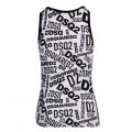 Womens Black/White Printed Logo Tank Top 79470 by Dsquared2 from Hurleys