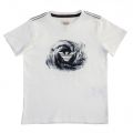 Boys White Wave Print Logo S/s Tee Shirt 62445 by Armani Junior from Hurleys