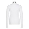 Womens Bright White Monogram Tape Roll Neck L/s T Shirt 49932 by Calvin Klein from Hurleys