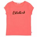 Girls Fuschia Foil Logo S/s T Shirt 36577 by Billieblush from Hurleys
