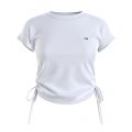 Womens White Regular Fit Side Knitted S/s T Shirt 84002 by Tommy Jeans from Hurleys