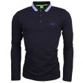 Mens Black Plisy L/s Polo Shirt 15151 by BOSS from Hurleys