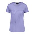 Womens Lilac Blue Tonal Eagle Relaxed Fit S/s T Shirt 86532 by Emporio Armani from Hurleys