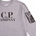 Boys Grey Melange Printed Back L/s T Shirt 77665 by C.P. Company Undersixteen from Hurleys