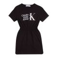 Girls Black Hybrid Logo T Shirt Dress 83082 by Calvin Klein from Hurleys