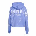 Womens Powdery Blue Lava Dye Cropped Hoodie 74577 by Calvin Klein from Hurleys