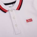 Boys White Tipped Collar S/s Polo Shirt 90288 by BOSS from Hurleys