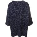 Womens Black Helical Knitted Jumper