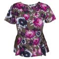 Womens Ivy Green and Pink Viastha Floral Top 18487 by Vila from Hurleys