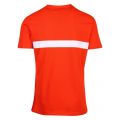Mens Orange Logo Stripe Slim Fit Beach S/s T Shirt