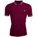Mens Rosewood Tramline Tipped S/s Polo Shirt 14784 by Fred Perry from Hurleys