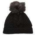 Womens Black Lisabet Cable Knitted Pom Pom Hat 68597 by Ted Baker from Hurleys