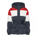 Womens Twilight Navy Colourblock Puffer Belt Jacket 94897 by Tommy Jeans from Hurleys