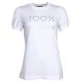 Womens Optical White Diamante 100% S/s Tee Shirt 10481 by Love Moschino from Hurleys