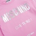 Moschino Girls Sweet Pink Iridescent Logo L/s T Shirt 76256 by Moschino from Hurleys