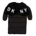 Girls Black Padded Hooded Parka Coat 45349 by DKNY from Hurleys