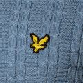 Mens Dusk Blue Cable Crew Knitted Jumper 35420 by Lyle and Scott from Hurleys