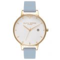 Womens Chalk Blue & Gold Queen Bee Dial Watch 18265 by Olivia Burton from Hurleys