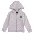 Boys Grey Melange Tipped Eagle Hooded Zip Through Tracksuit 57400 by Emporio Armani from Hurleys