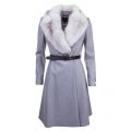 Womens Light Grey Narniaa Faux Fur Trim Coat 14131 by Ted Baker from Hurleys