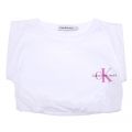 Girls Bright White Monogram Off Placed Cap S/s T Shirt 104800 by Calvin Klein from Hurleys