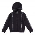 Boys White/Navy Logo Tape Hooded Tracksuit 77625 by Emporio Armani from Hurleys