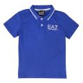 Boys Blue Tipped Logo S/s Polo Shirt 38064 by EA7 Kids from Hurleys