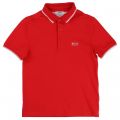 Boys Red Tipped Branded S/s Polo Shirt 37352 by BOSS from Hurleys