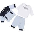 Baby Pale Blue & White 3 Piece Tracksuit 28312 by BOSS from Hurleys