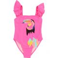 Girls Pink Toucan Swim Costume 22174 by Billieblush from Hurleys