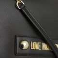 Womens Black Smooth Logo Shoulder Bag 47913 by Love Moschino from Hurleys