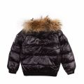 Girls Black Aviator Shiny Fur Hooded Jacket 78866 by Pyrenex from Hurleys