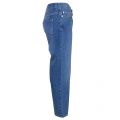 Womens Washed Blue Rinse Boyfit Jeans