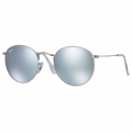 Silver Mirror RB3447 Round Metal Sunglasses