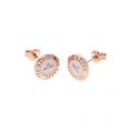 Womens Rose Gold/Baby Pink Eisley Enamel Mini Button Earrings