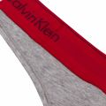 Womens Grey Heather/Manic Red Logo Band Thong 28962 by Calvin Klein from Hurleys